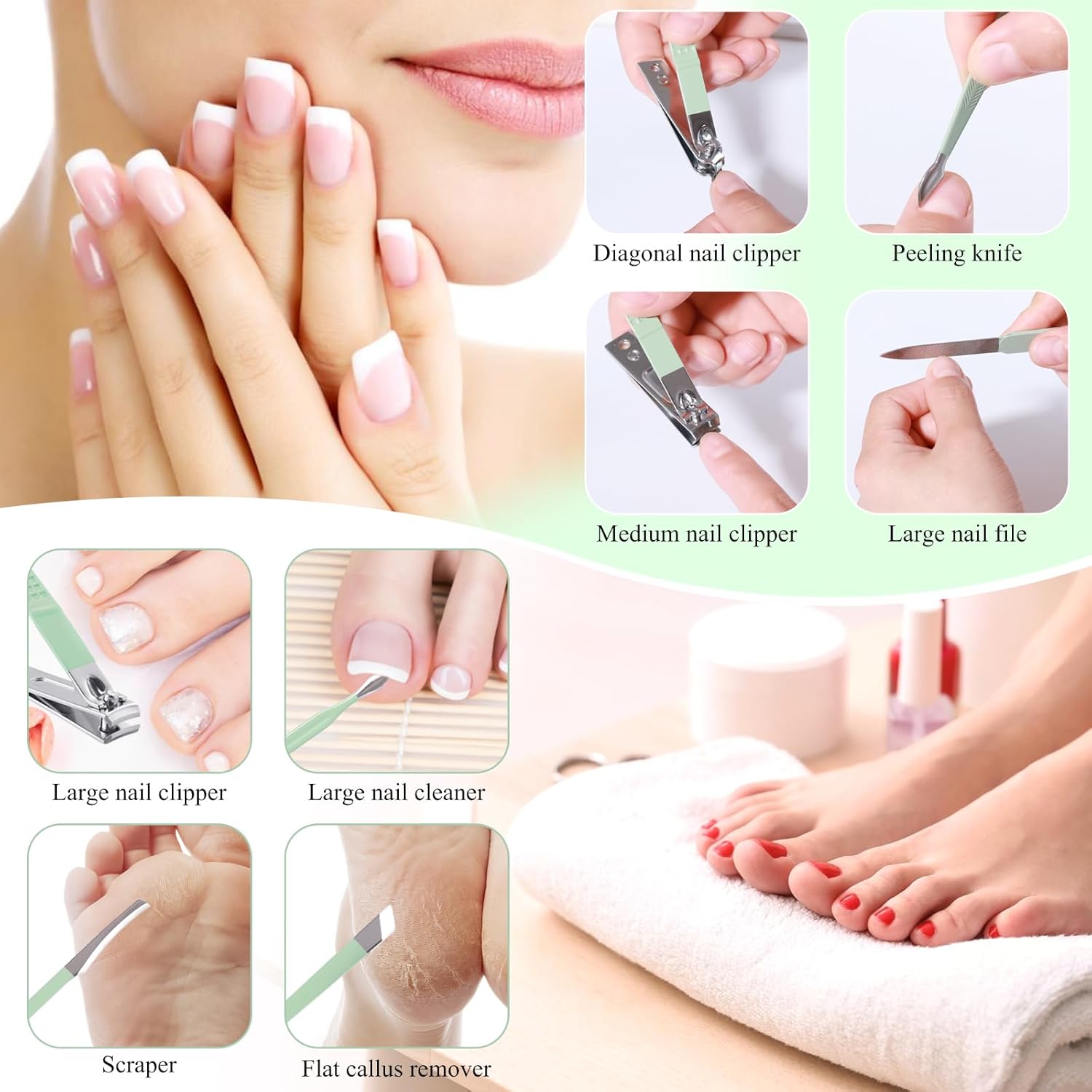 Manicure Set Pedicure Kit Nail Clippers Set Fingernail Clipper Set Ingrown Toenail Nail Kit Scissor Nail Trimmer Kit