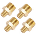 4 Pack Brass Pipe Fitting, Hex Nipple, 1/8" x 3/8" NPT Male