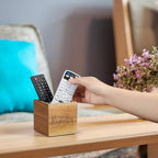 Remote Control Holder, Wood TV Remote Holder, Remote Storage Caddy, Remote Control Organizer (Acacia, 1 Slot)