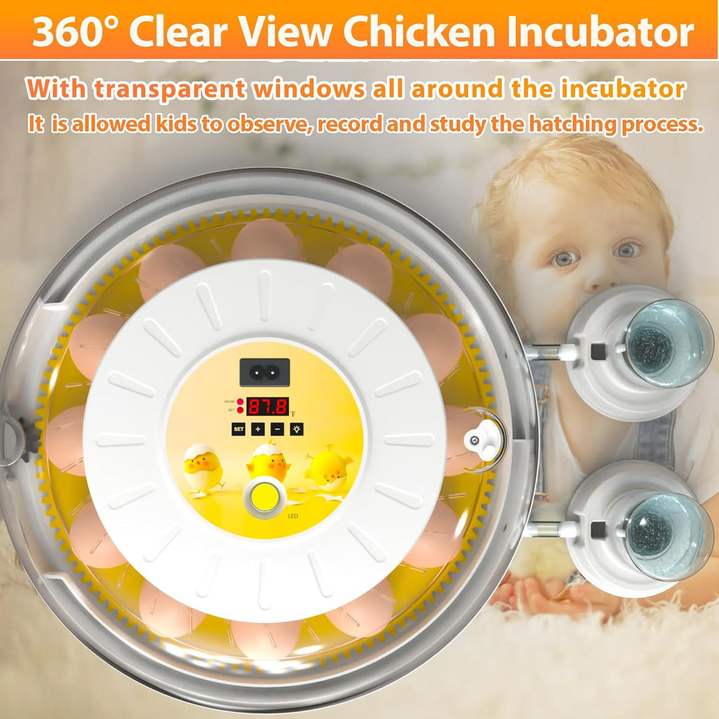 Egg Incubators for Hatching Eggs with Automatic Egg Turner, 8 Incubator for Chicken Eggs with Egg Candler for