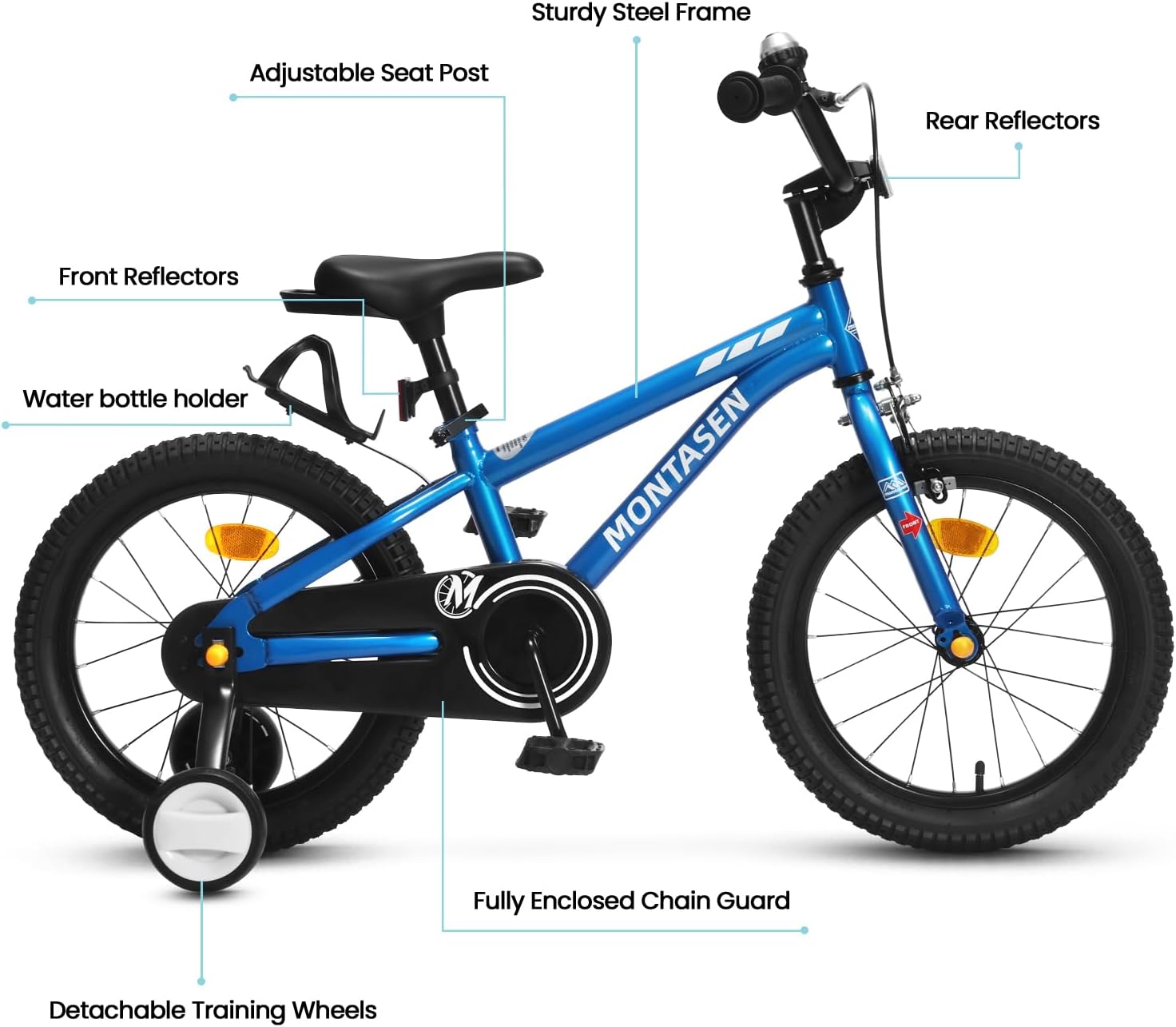 Kids Bike with Training Wheels, 12 14 16 18 Inch Boy Girl Bicycle | Toddler Bike with Dual Brake System,12-18 inch