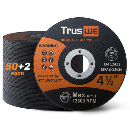 4-1/2 Inch Cut Off Wheels, 52 Count Ultra Thin Metal Cutting Discs for Angle Grinders, 0.045 x 7/8 Inch