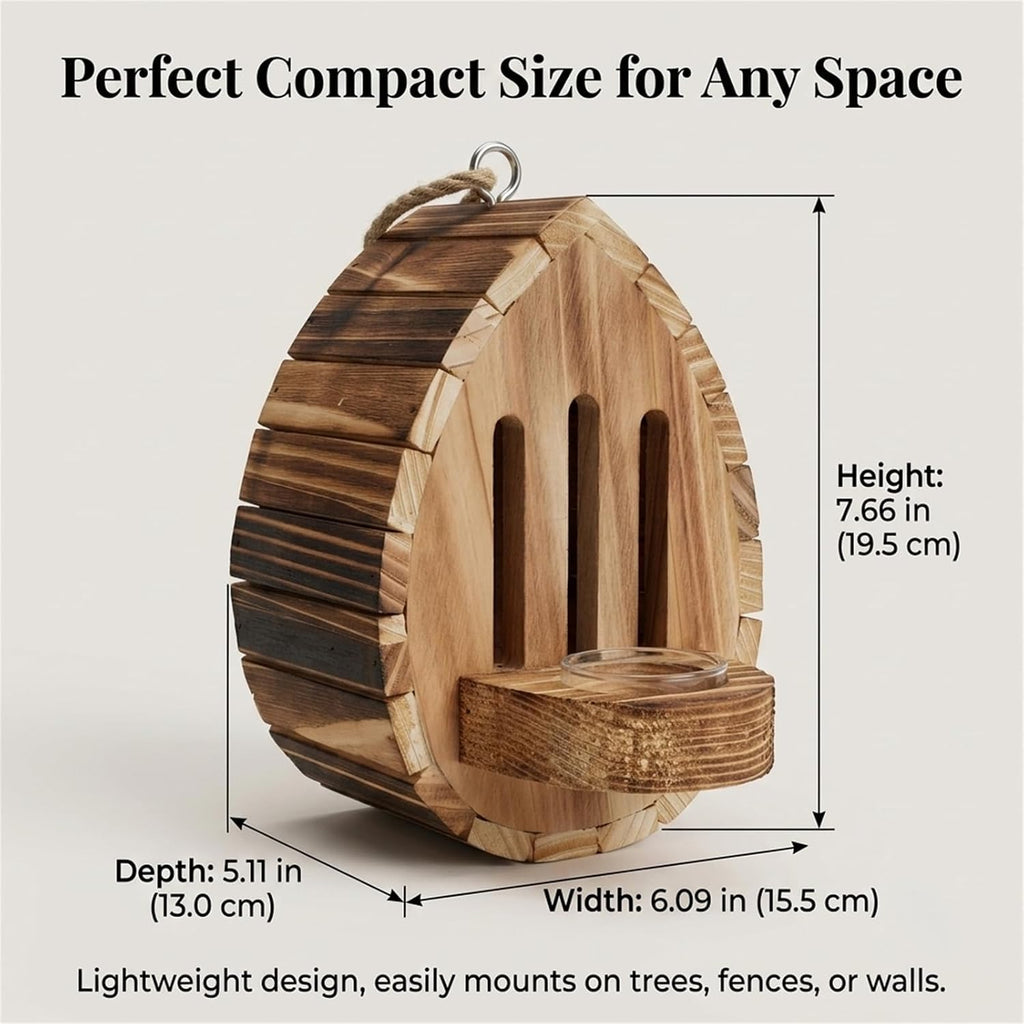 Hangable Teardrop Butterfly House for Garden Wooden Butterfly House and Feeder, Butterfly Houses for Outside, for