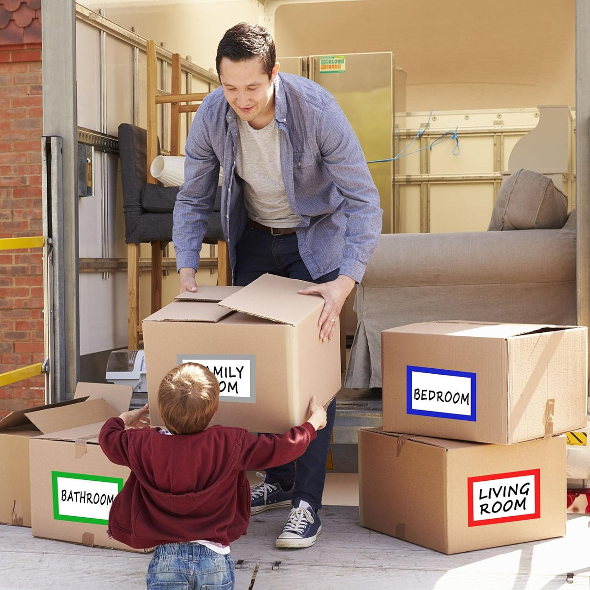 6 x 4 inch Large Moving Labels for Boxes, Blank Moving Boxes Labels Stickers, 160pcs 8 Color Coded Moving Stickers