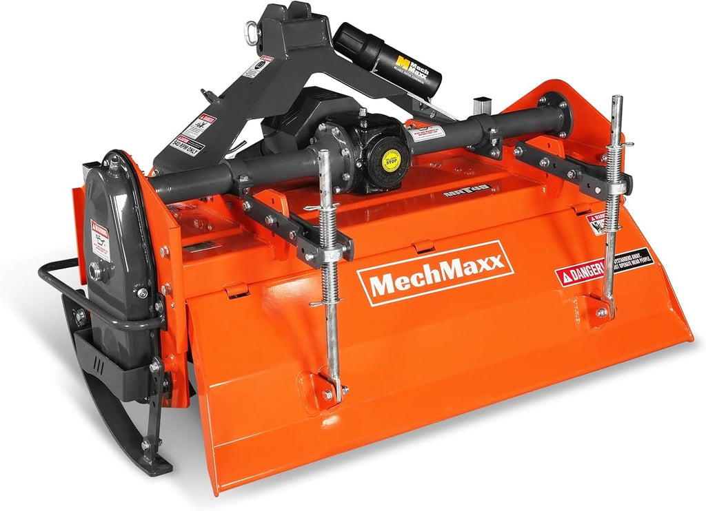 MechMax 48 in Rotary Tiller, 3 Point Hitch Cat.1 & 2, Gear Drive, PTO Shaft Included with Slip Clutch, 25–50 HP, MRT48