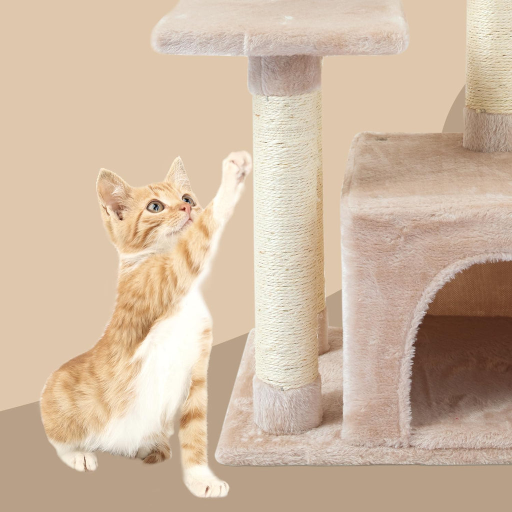 Cute Cat Tree Kitten Cat Tower for Indoor Cat Condo Sisal Scratching Posts with Jump Platform Cat Furniture Activity