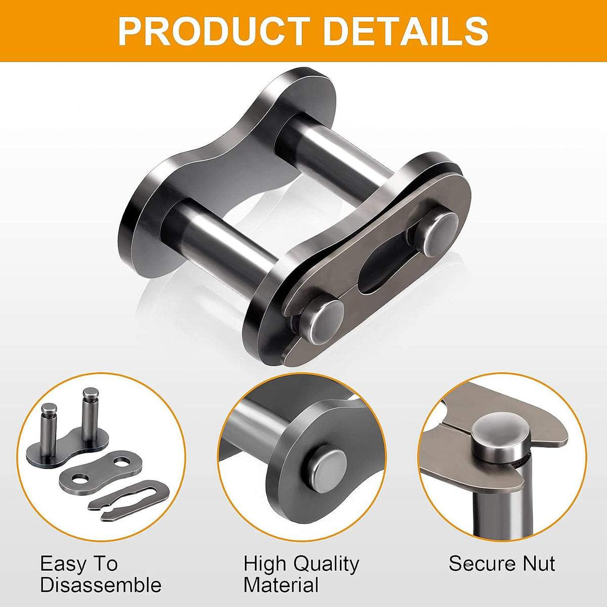 OIIKI 10 Pack #50 Roller Chain Connecting Links