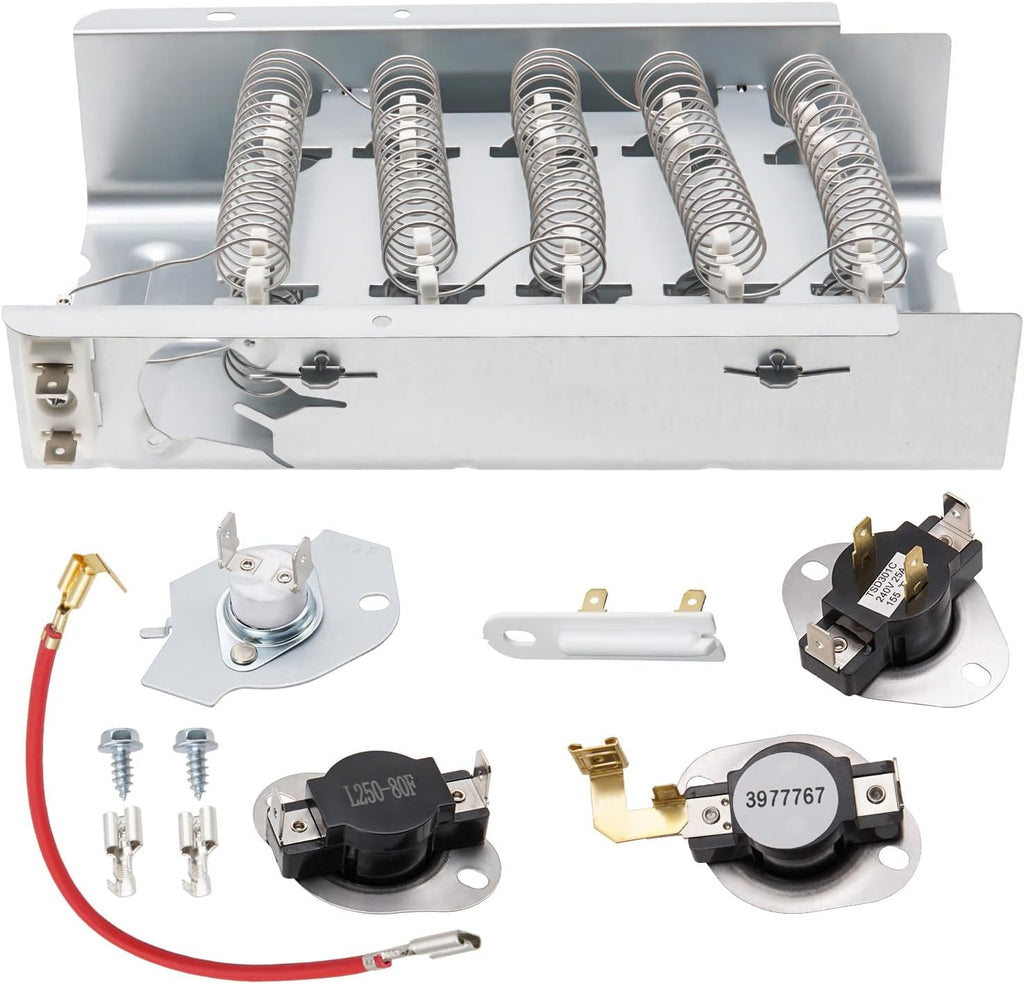 WED4950HW0 WED4850BW0 WED49STBW1 Dryer Heating Element Kit for Whirlpool