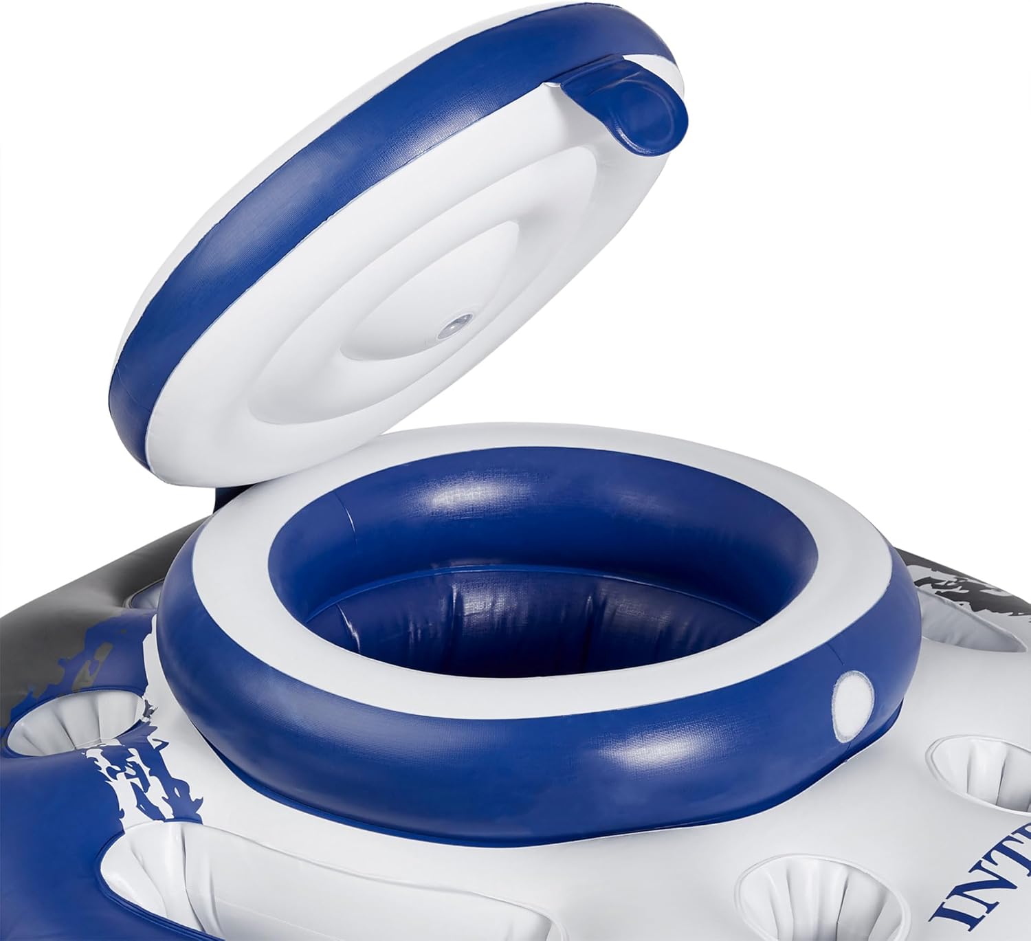 56822EP Mega Chill Inflatable Cooler: Removable Ice Chest – 5 Built-in Cup Holders – 2 Durable Handles – Easy-to-Use