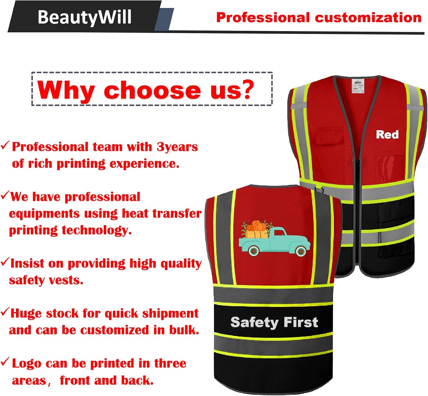 Custom Logo Safety Vest Class2 High Visibility Reflective Vest Breathable Construction Vest