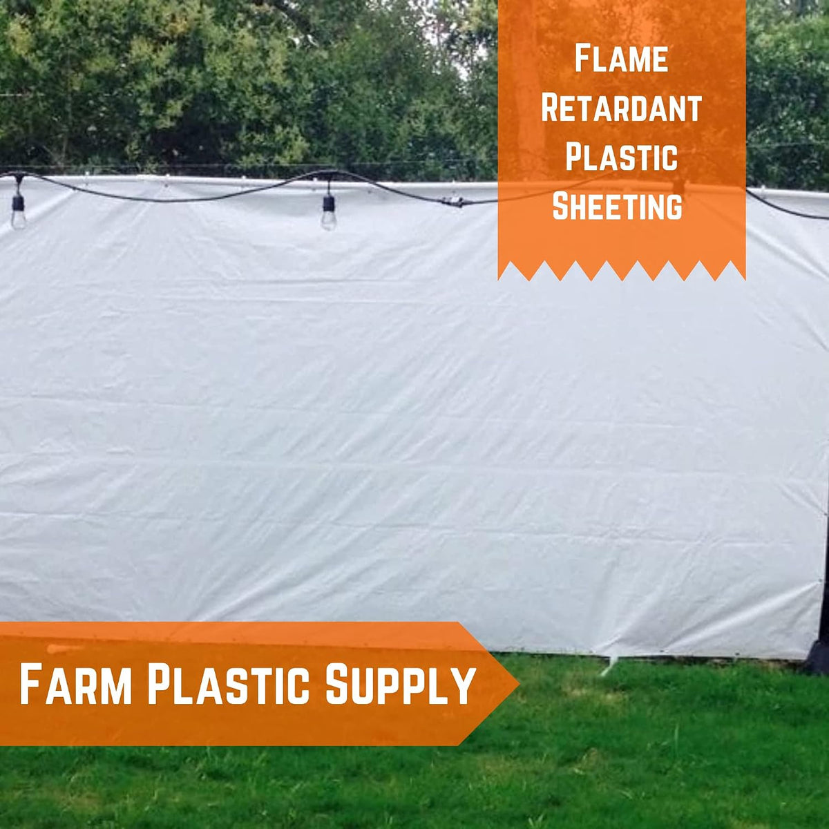 Flame Retardant Plastic Sheeting - 6 Mil - (20' x 100') - Thick Plastic Sheeting, Heavy Duty Plastic Film, Drop Cloth