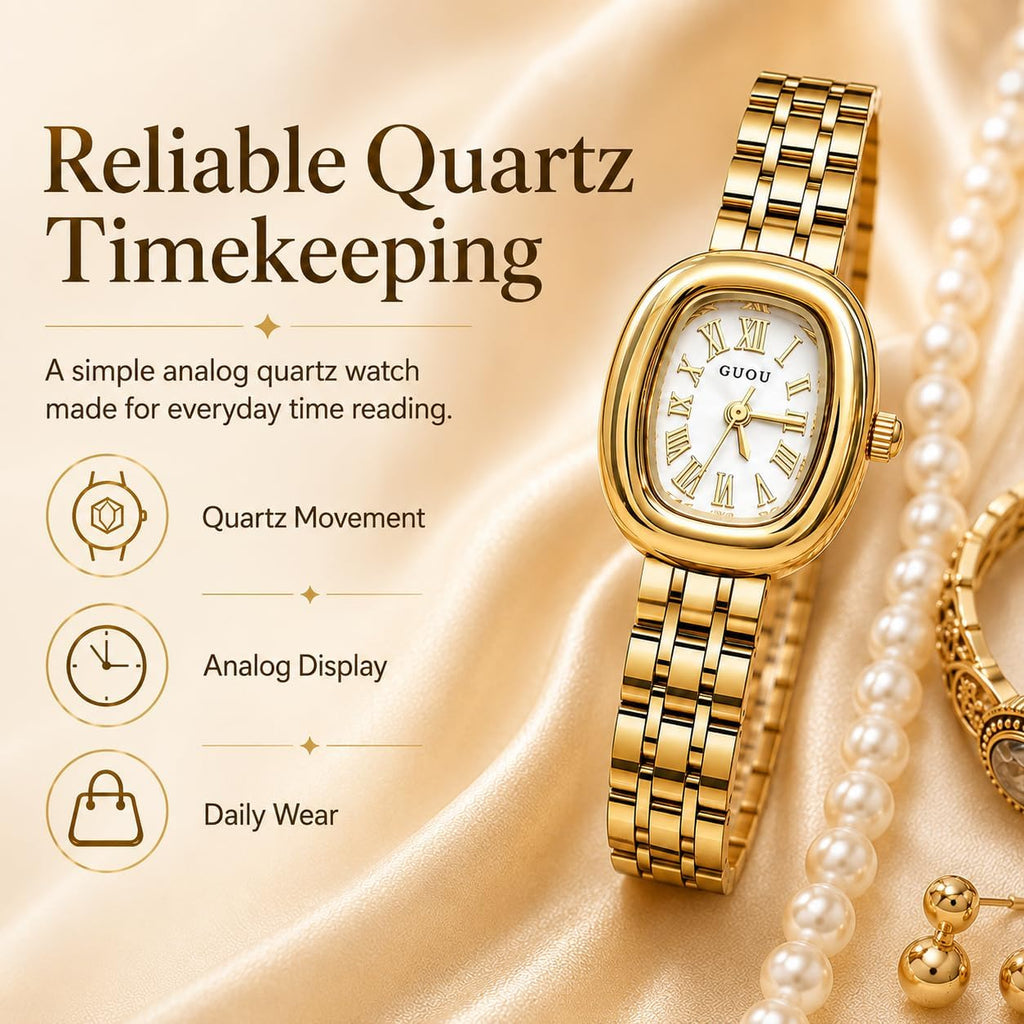 Women's Gold Dainty Bangle Watch Small Vintage Bracelet | Women’s Bracelet Watch Small Face Elegant Quartz Wristwatch