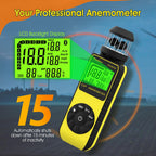 93Mph Wind Cup Anemometer HVAC Handheld Wind Speed Meter Air Flow Meter