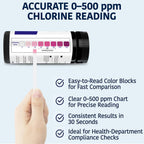 200 Chlorine Test Strips for Food Service 0-500 ppm (Value Pack) - Bleach Sanitizer Test Strips Food Service