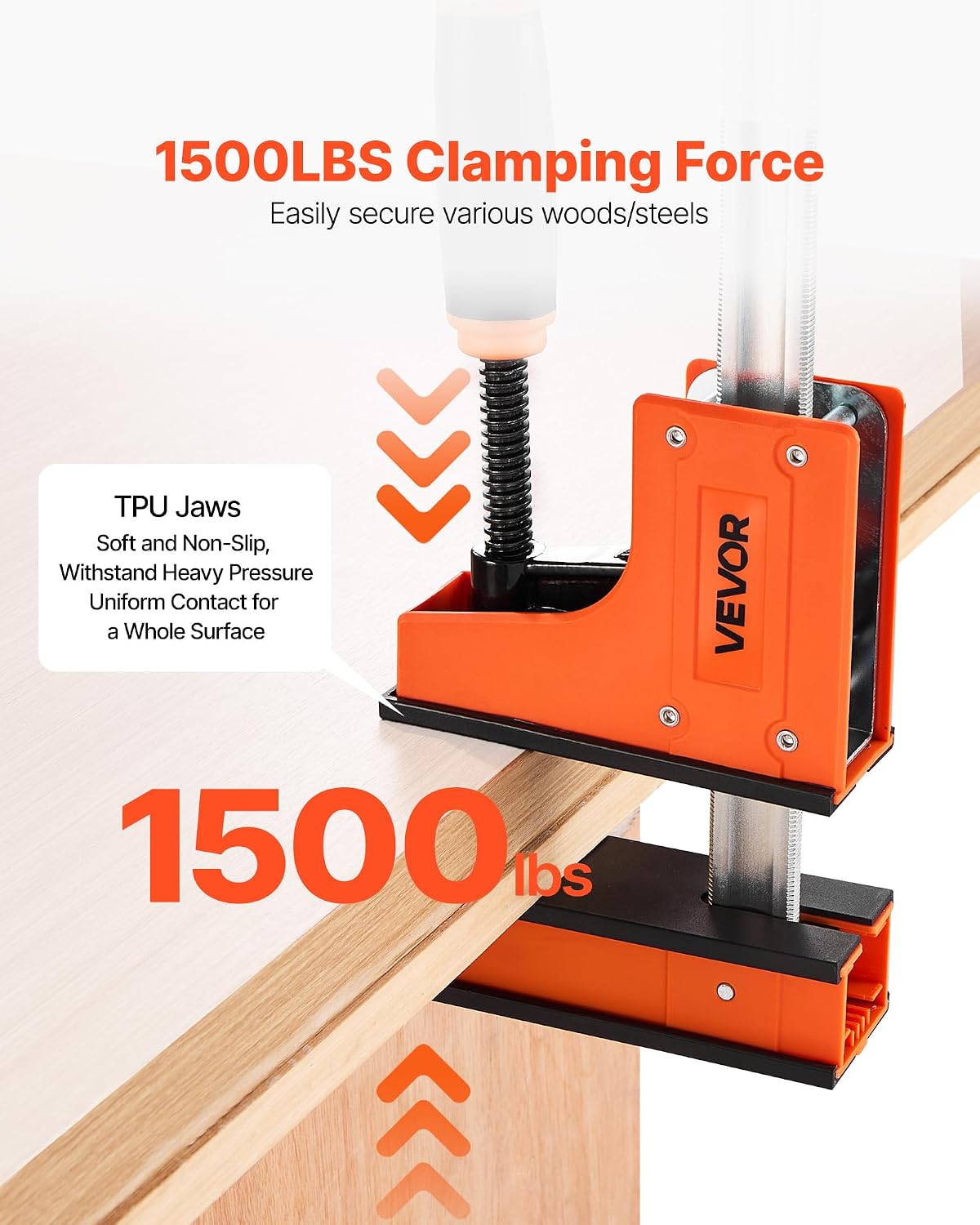 Bar Clamps for Woodworking, 2-Pack 30 inch Parallel Clamp Set, F-Clamp with 1500 lbs Load Limit, Even Pressure