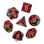 7PCS Polyhedral RPG Dice Set Red Black Dice for Role Playing Games