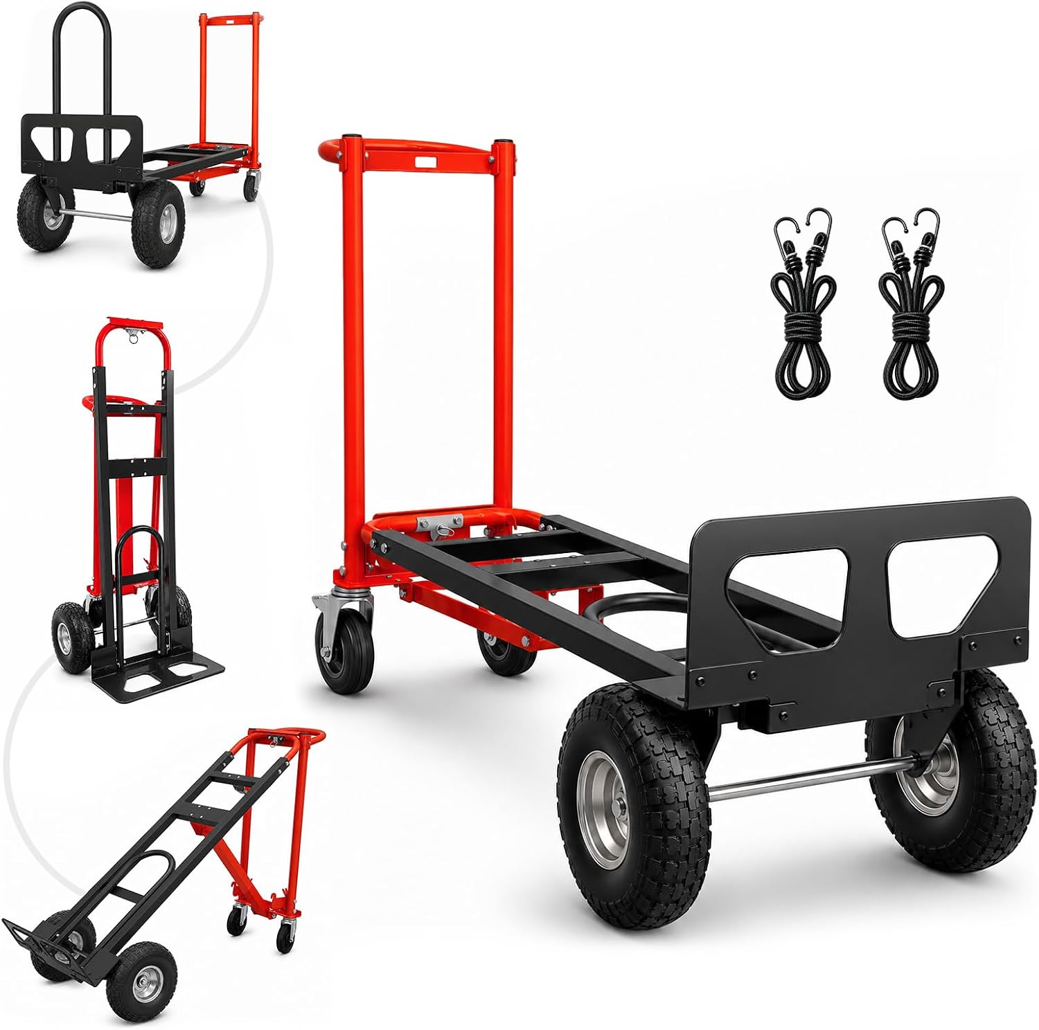 4in1 Heavy Duty Convertible Hand Truck, Alloy Steel Dolly Cart with Wheels | Foldable Hand Truck, 1000 Lbs Capacity