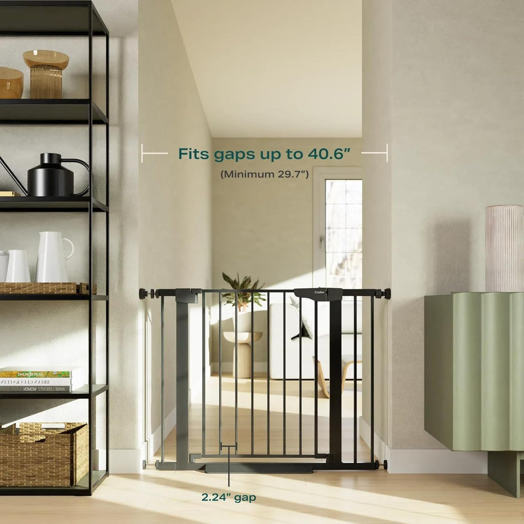 29.7-40.6" Baby Gate for Stairs, Mom's Choice Awards Winner-Dog Gate for Doorways, Pressure Mounted Auto-Close Pet