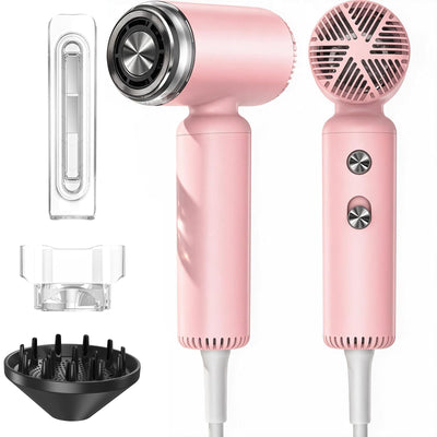 Hair Dryer, Travel Mini 15 x Fast Drying Ionic Blow Dryer with Diffuser, Professional 110k RPM High-Speed Hairdryer