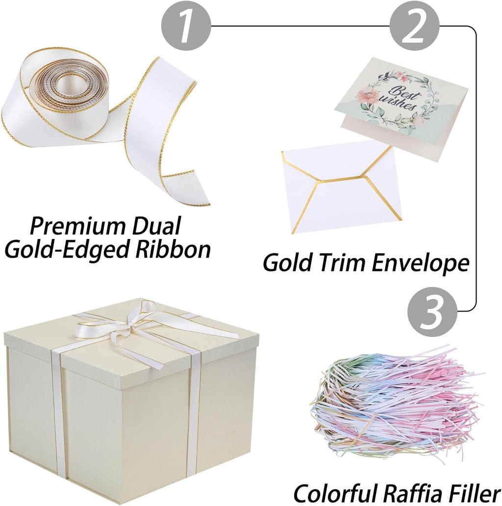 Extra Large White Gift Box with Lid 13x12x9 Inch for Presents