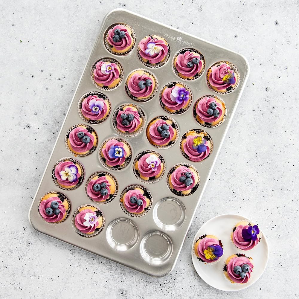 Natural Aluminum Commercial Petite Muffin Pan, 24 Cup