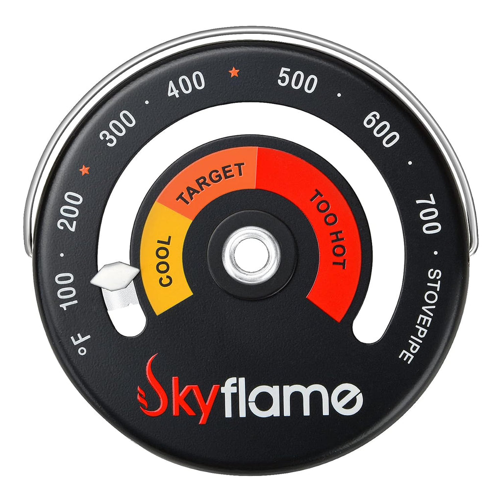 Skyflame Wood Stove Thermometer, Magnetic Chimney Flue Pipe Meter