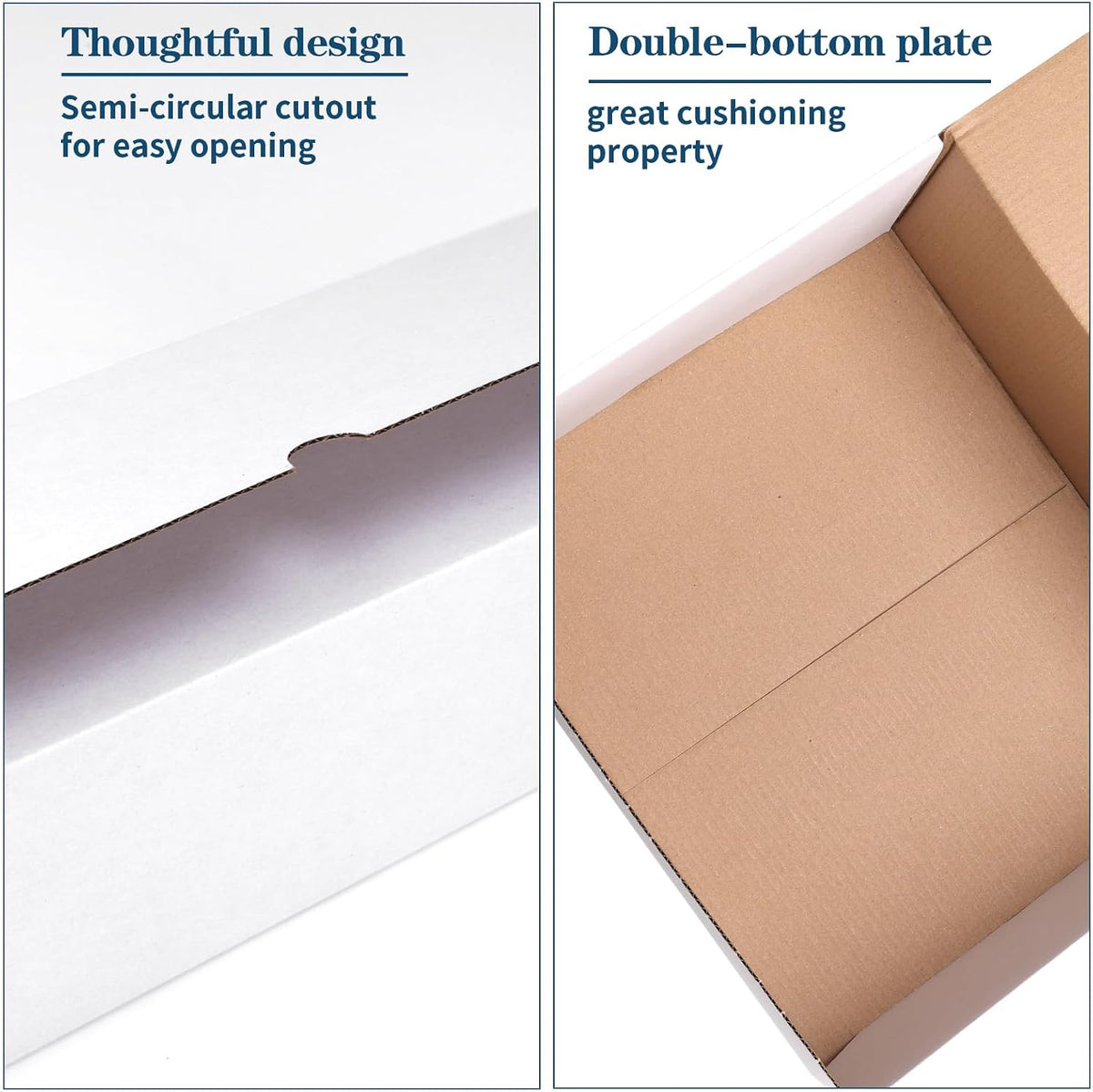 12x10x6 White Shipping Boxes Set of 15, Corrugated Cardboard Mailer Boxes for Packaging Small Business Mailing Gifts