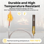 Yncotte Gas Fryer Thermocouple 36 Inch, 2PCS Thermopile Replacement Fryer Parts for Pitco 60125501, Gas Fryer Replacement Assembly for Elite Imperial Frymaster Dean