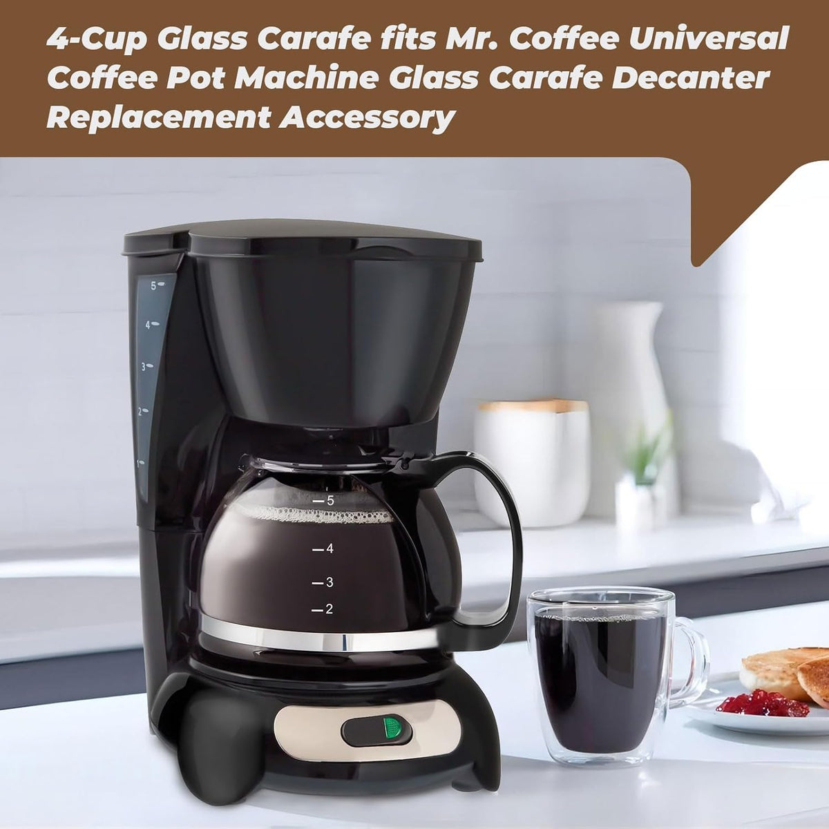 4-Cup Glass Carafe fits for Mr.Coffee,Universal Coffee Pot Machine