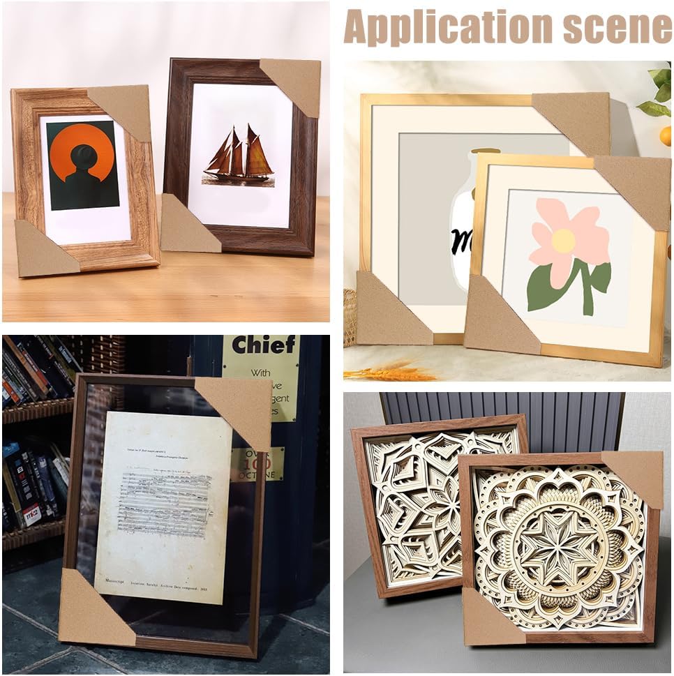 112Pcs 4 Sizes Adjustable Cardboard Corner Protectors, Fits 0.8" 1" 1.2" 1.4" Frames Picture Frame Packing Corner