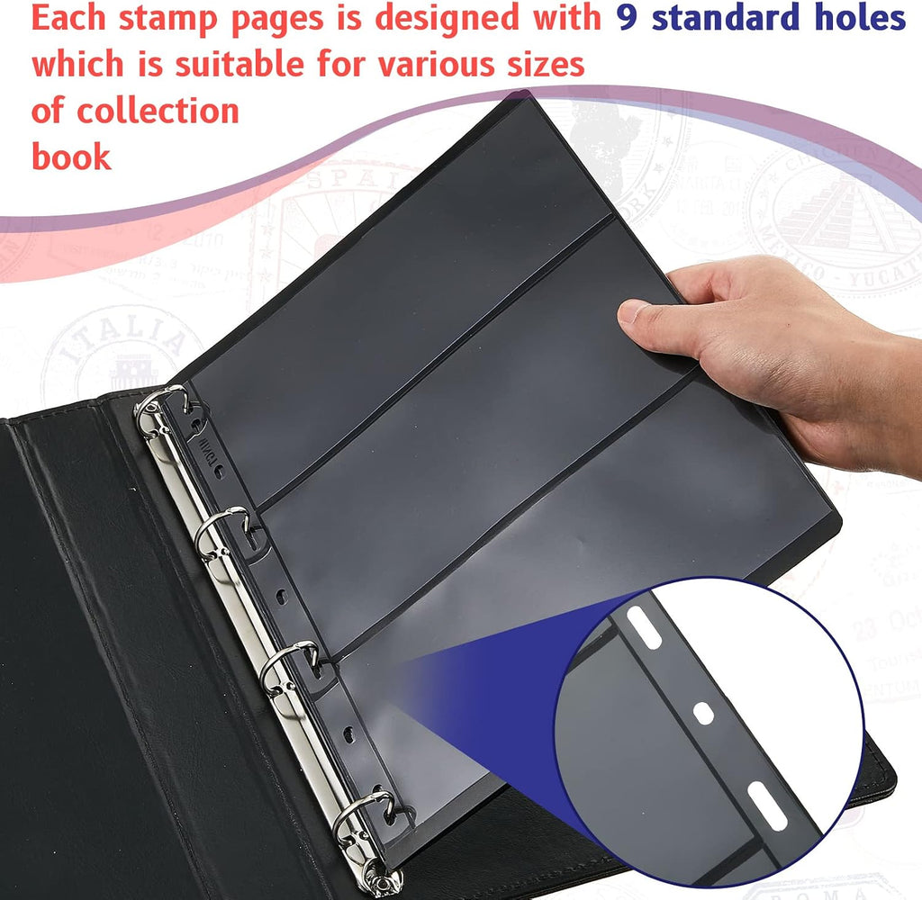 40 Sheet Stamp Pages for Stamp Album Binder 1/2/3/4 Pockets Collectors Postage Collecting Supplies Book of Stamps 9