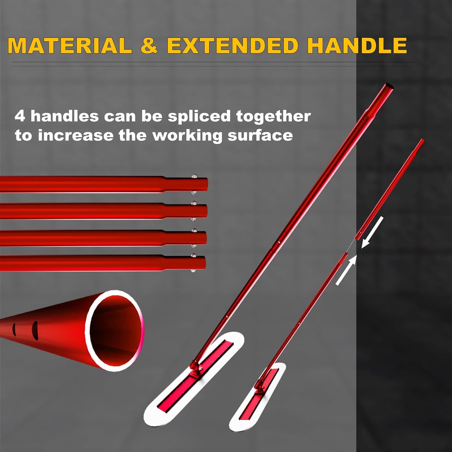48" x 12" Concrete Bull Float Kit, 57" Adjustable Handle Finishing Trowel | Stainless Steel, Concrete Smoothing Tool