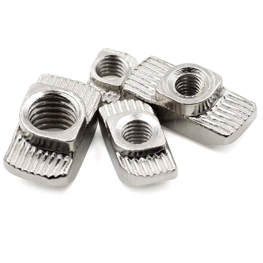 50pcs 3030 Series M6 Thread T Nuts Hammer Head Fastener Nut Sliding T-Nut,Nickel Plated Carbon Steel Nut for 30 Series Aluminum Extrusion Profile T Slot 8mm (3030 Series M6)
