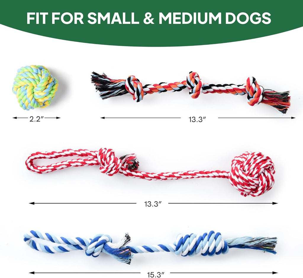 Dog Rope Toy 4 Pack - Puppy Teething Toys for Small Breed - Indestructible Dog Chew Toys for Aggressive Chewers