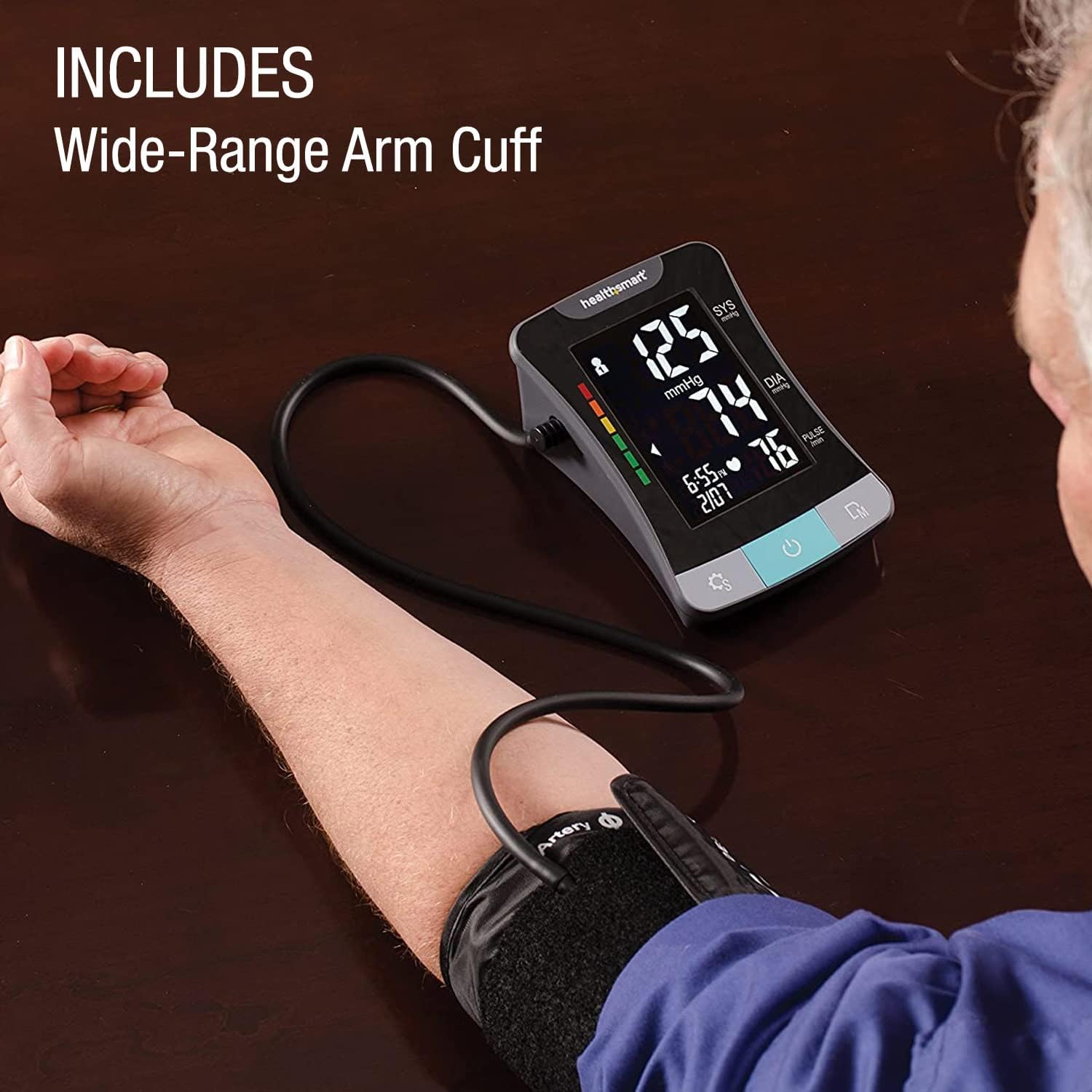 Digital Premium Blood Pressure Monitor with Automatic Upper Arm Cuff that Displays Blood Pressure, Pulse Rate and