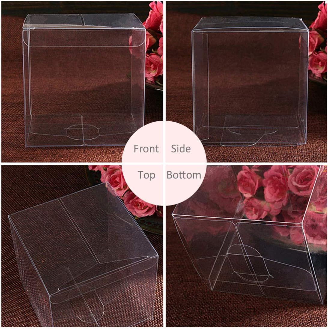 Clear Packaging Boxes 5 pcs Transparent Pvc Cube Gift Boxes 1.96 X 1.96 X 1.96 Candy Chocolate Truffles Wedding