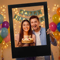 40 x 30 Inch Large Photo Booth Frame Selfie Frame,Black Blank DIY Cutout Props for Birthday,Halloween,Wedding Photo