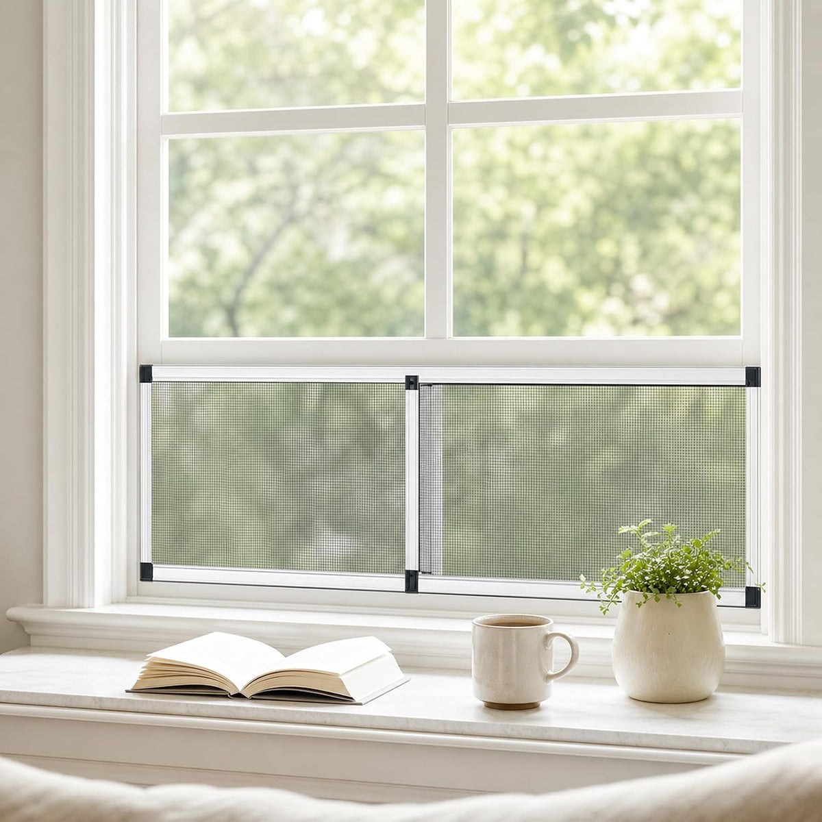 Expandable Window Screen, Adjustable Window Screen (10" H x 14.3"-25" W)