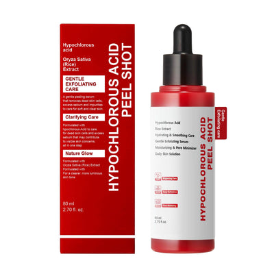 Gentle Exfoliating Serum with Hypochlorous Acid & Rice Extract - Daily Peel Solution for Smooth&Peel Shot for Pores
