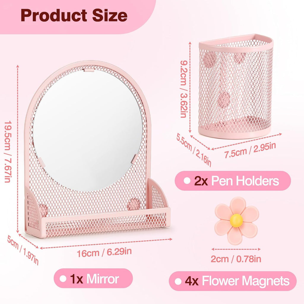 Locker Accessories for Girls, School Supplies Lockers Decor | locker decor accessories Includes magnetic mesh mirror