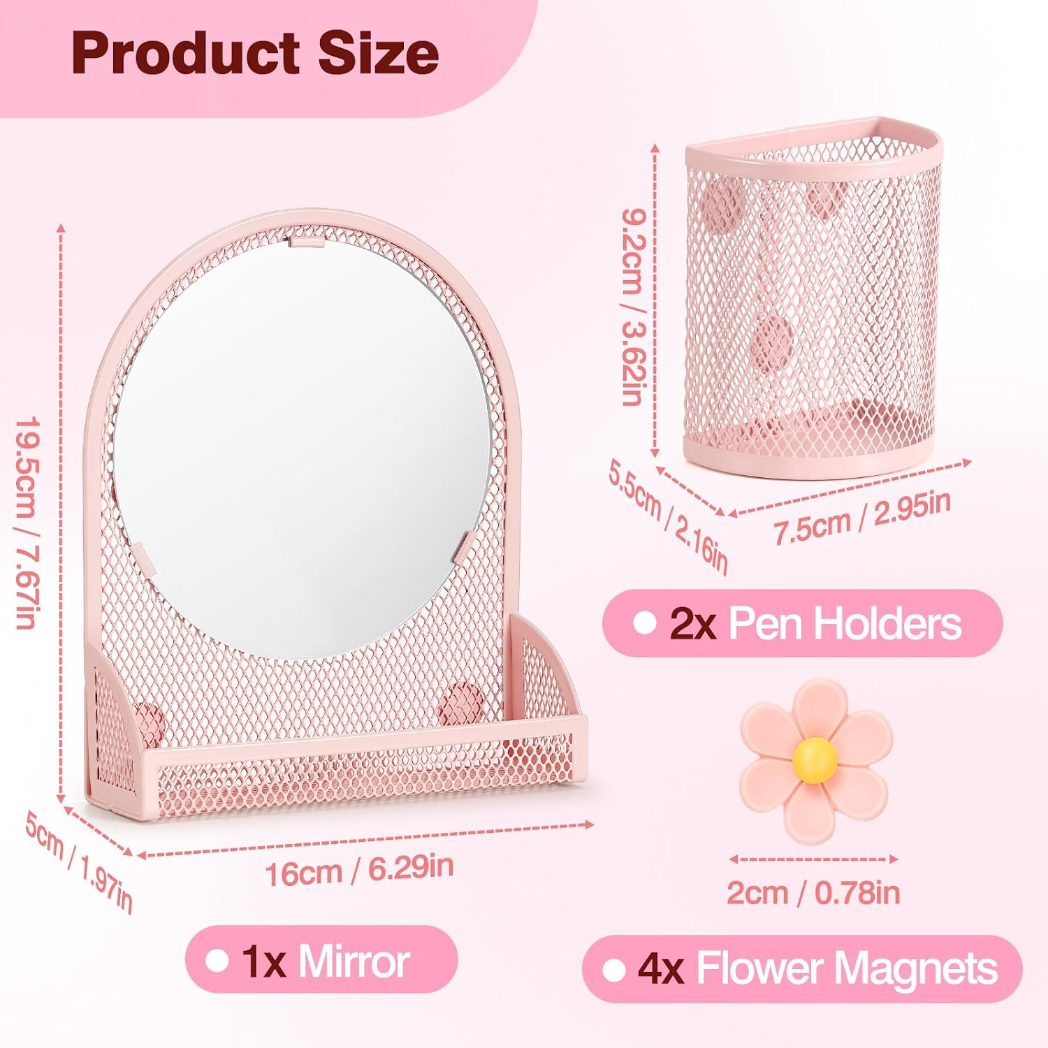 Locker Accessories for Girls, School Supplies Lockers Decor | locker decor accessories Includes magnetic mesh mirror