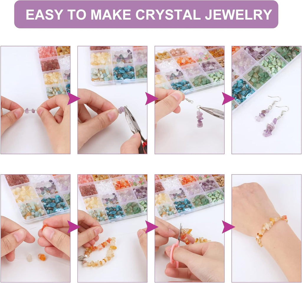 40 Colors Crystal Beads for Jewelry Making Crystal and Gemstone Beads 900pcs Jewelry Making Supplies Kit for Ring
