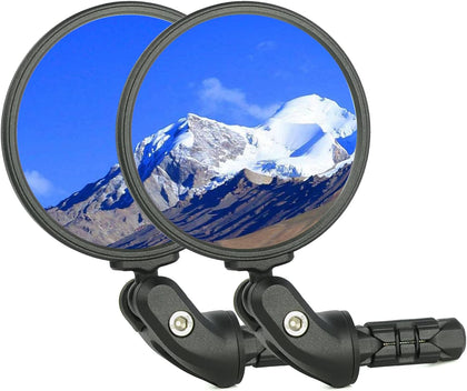 Bike Mirrors,Bike Bar End Mirror, HD Glass Convex Lens Bicycle Rearview Mirror, Safe Cycling Rearview Mirror, Easy to