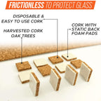 Frank Lowe Cork with Static Back Foam Pads for Glass & Windows (3/16 x 3/4 x 3/4)