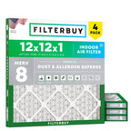 12x12x1 Air Filter MERV 8 Dust & Allergy Defense (4-Pack)