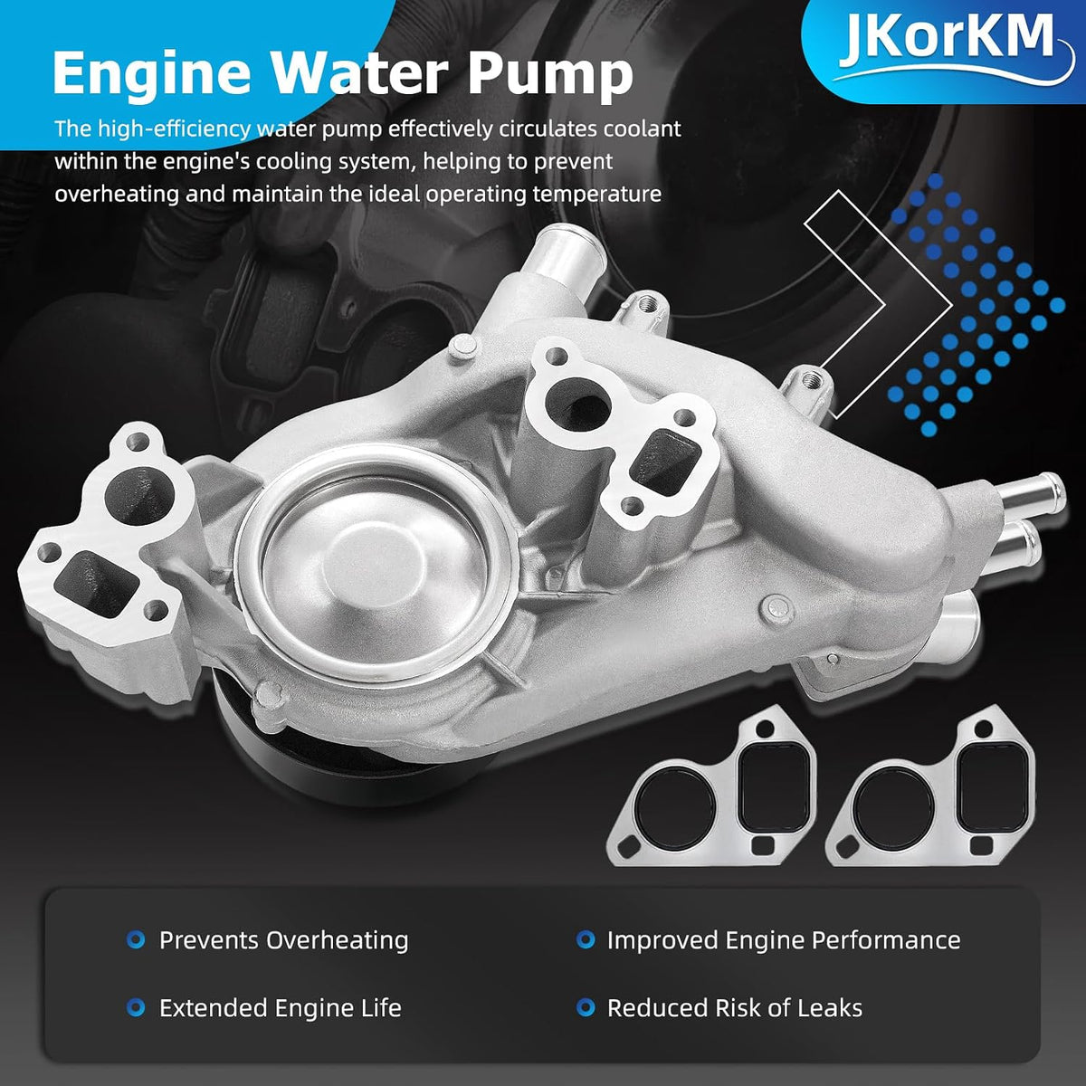 AW6009 Water Pump with Thermostat Fit for Chevy GMC 4.8L 5.3L 6.0L