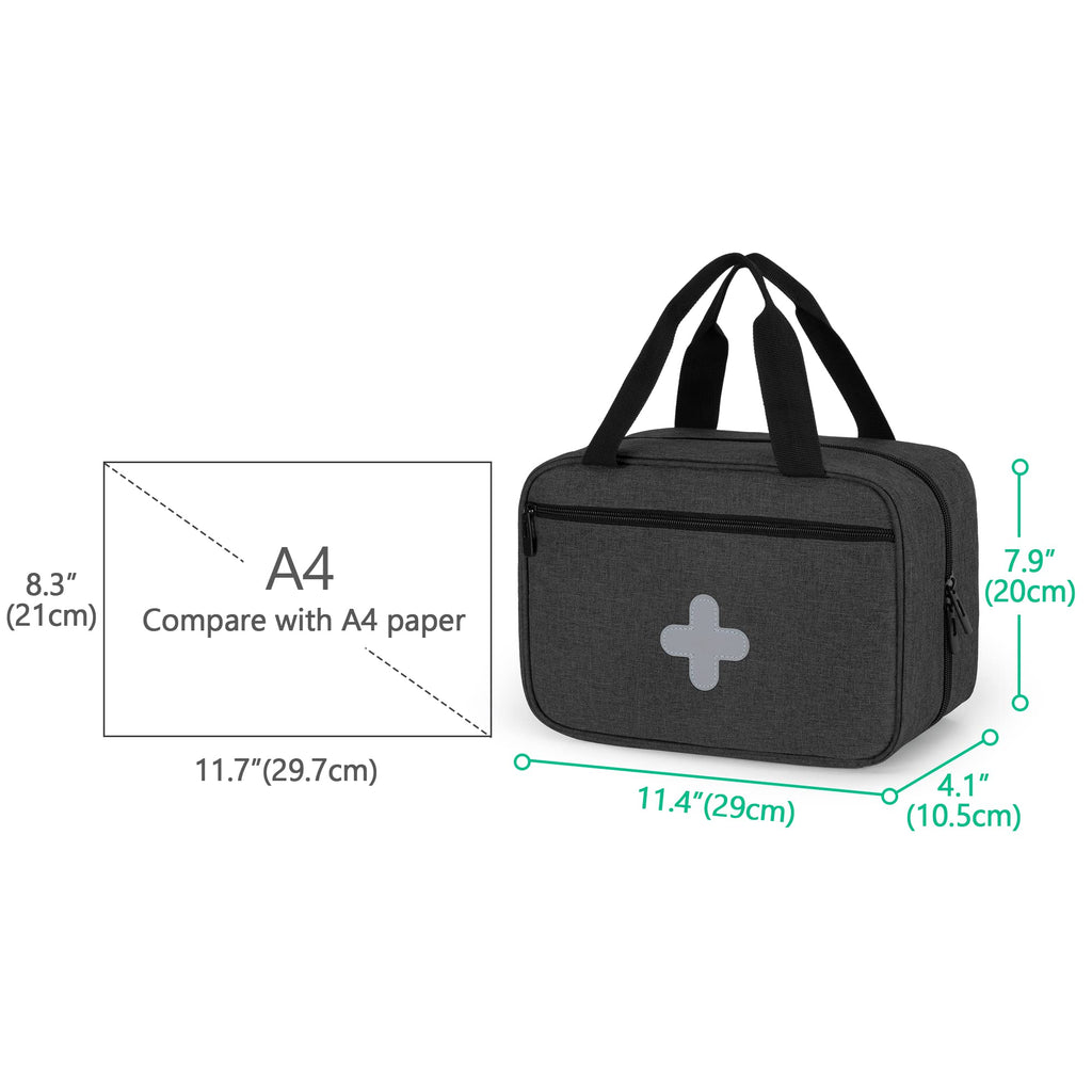 Empty First Aid Kits Case, Portable Emergency Kit Organizer, Black