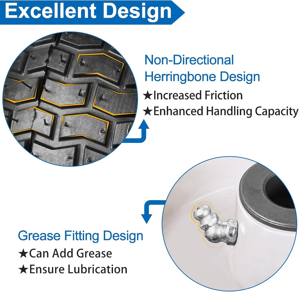 13x5.00-6 nhs Lawn Mower Tire and Wheels Tubeless with 3/4" 5/8" Bearings, 13x5x6 Zero Turn Mower Front Tires for