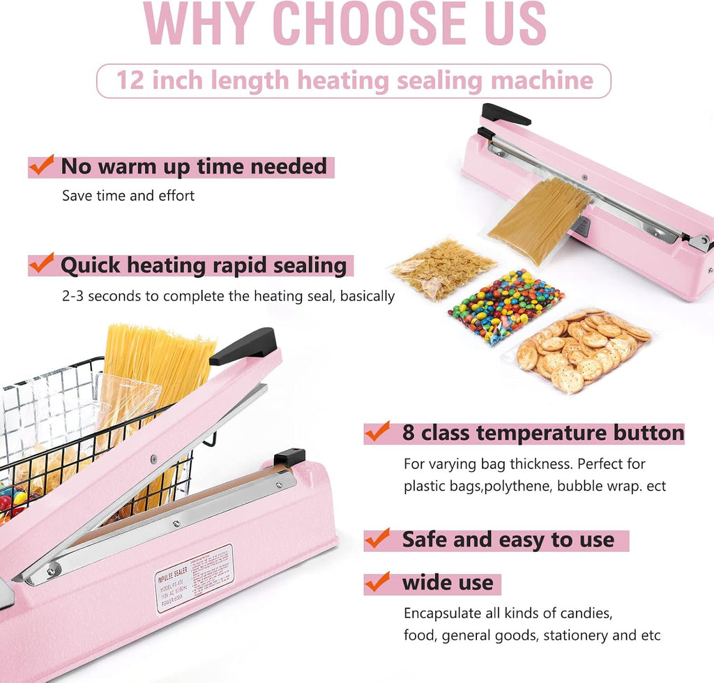 Impulse Sealer 16 inch Manual Heat Sealer Machine for Plastic Bags