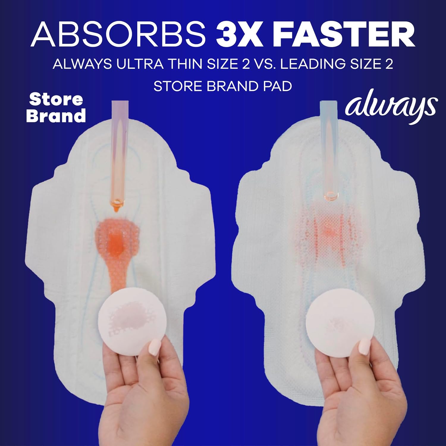 Ultra Thin Feminine Pads with Wings for Women, Size 4, Overnight Absorbency, Unscented, Up to 100% Leak-Free Comfort
